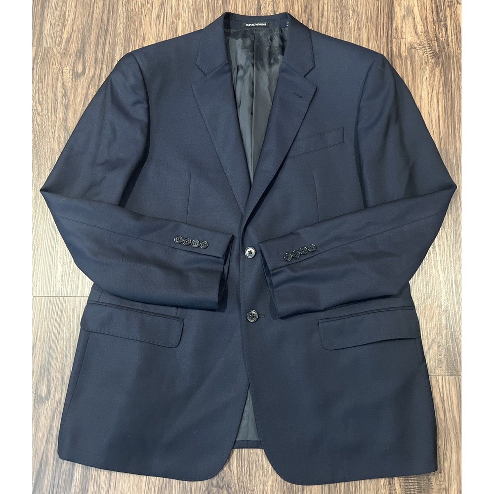 Emporio Armani G-Line 100%Wool Color Blue Blazer Jacket Size 52R  READ NOTES